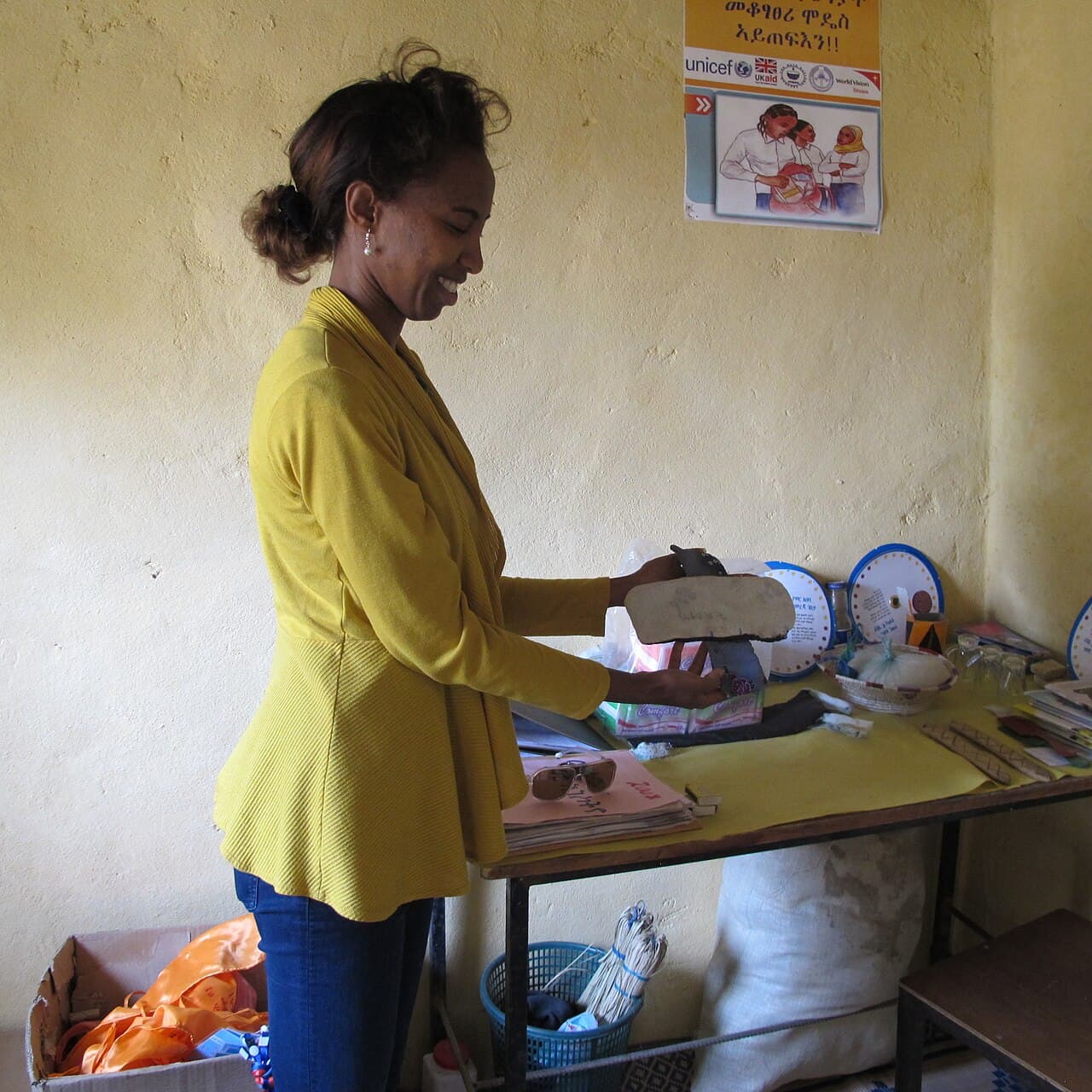 Menstrual hygiene management room at a school